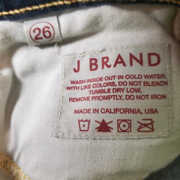 J Brand Dark Wash Bootcut Flare Jeans Mid Rise Dark Blue Sz 26 - Picture 7 of 8